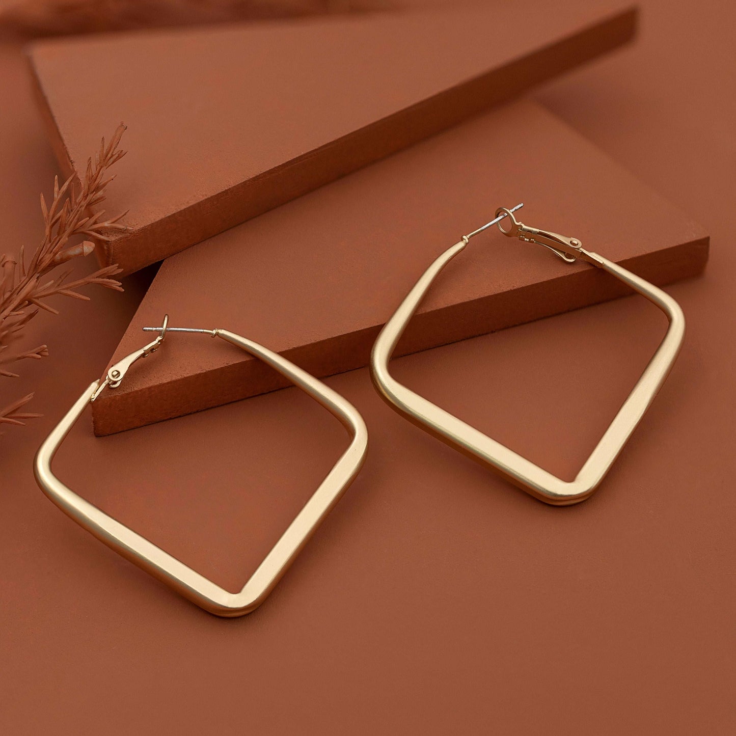 Bling Square Hoop Earrings - Enamoux