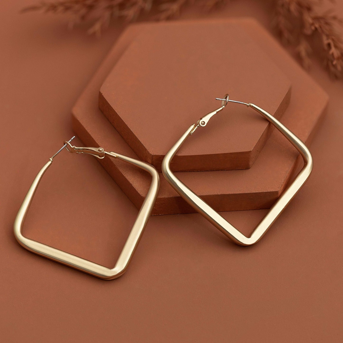 Bling Square Hoop Earrings - Enamoux