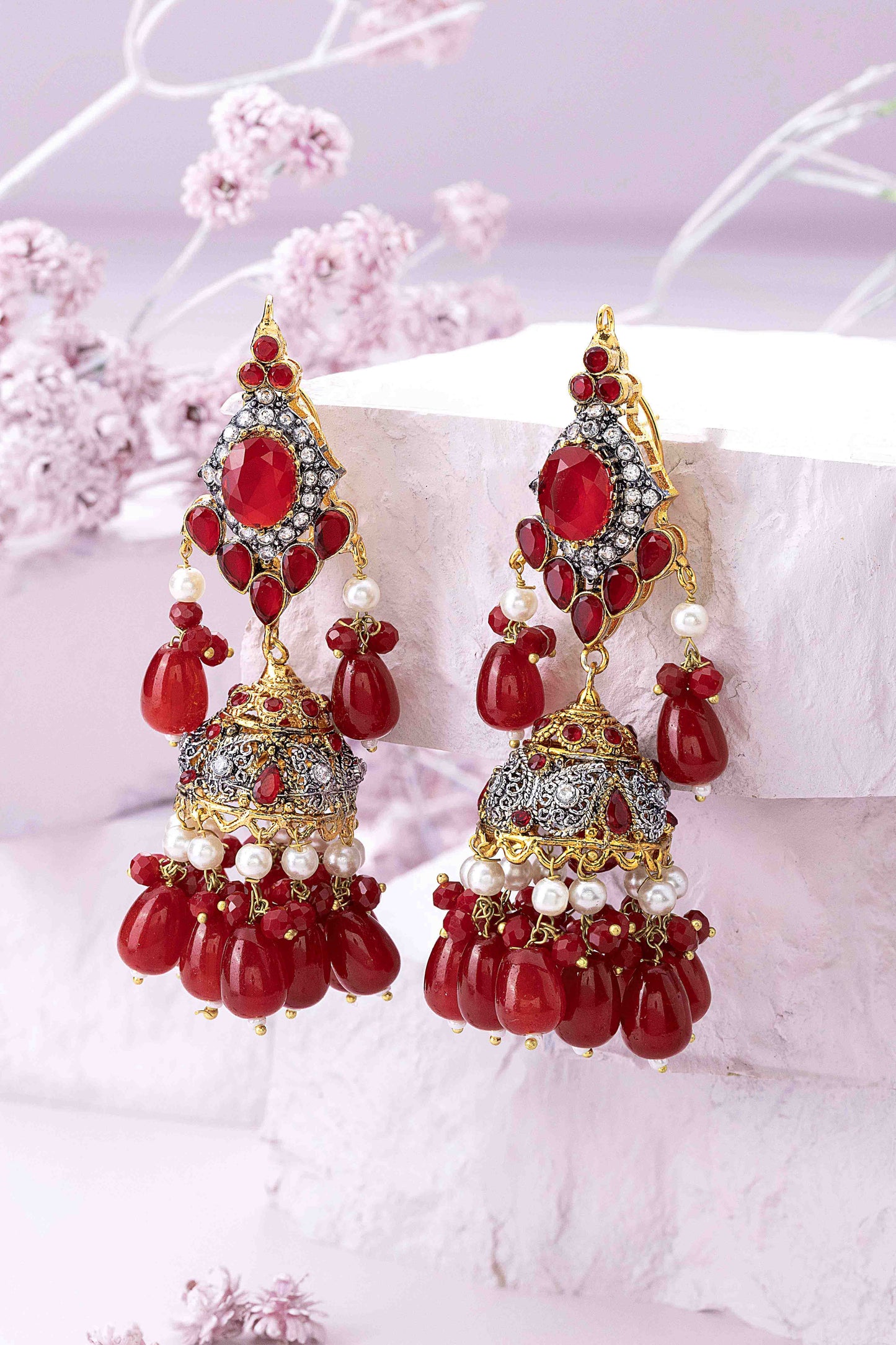Red Empress Stone Mala Set
