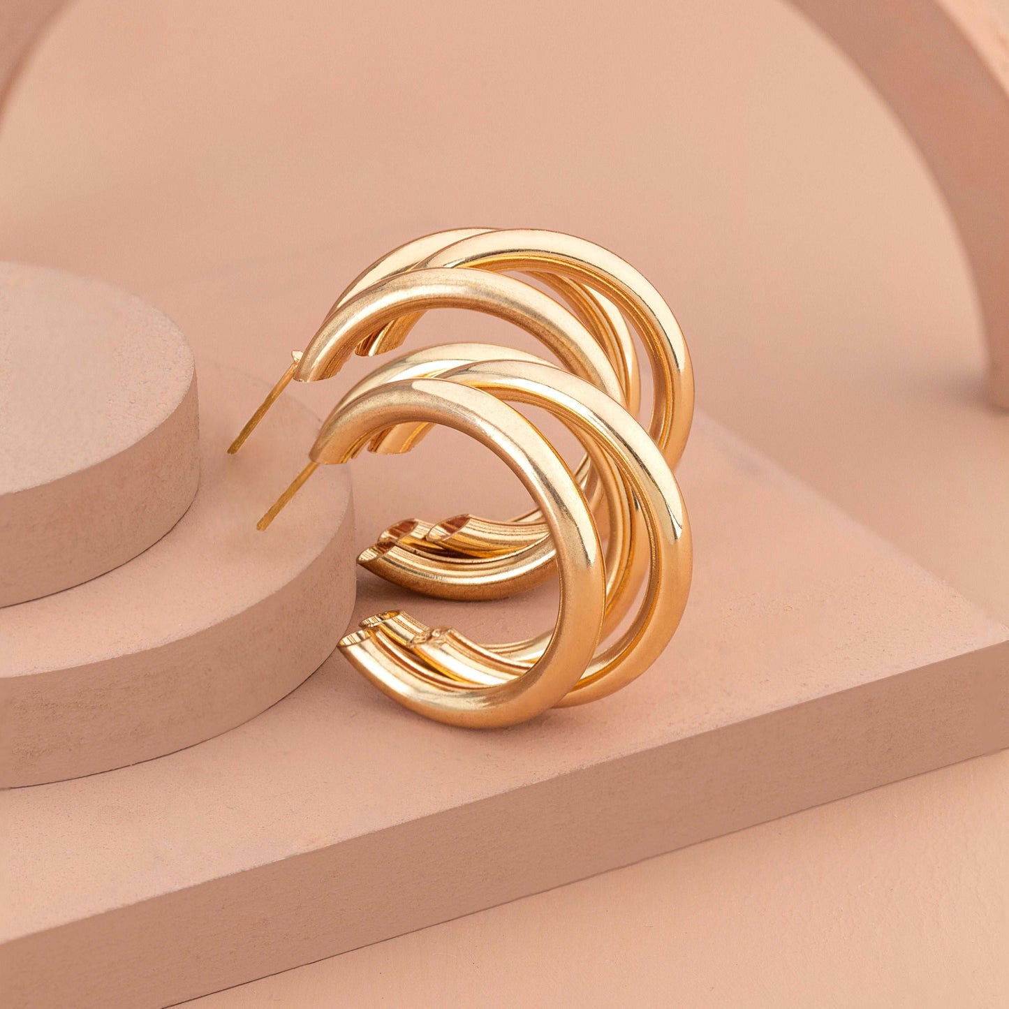 Trinity Hoop Earrings - Enamoux