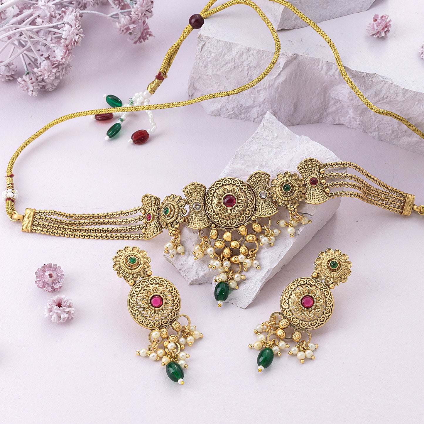 Noor-E-Zewar - Rajwadi choker set