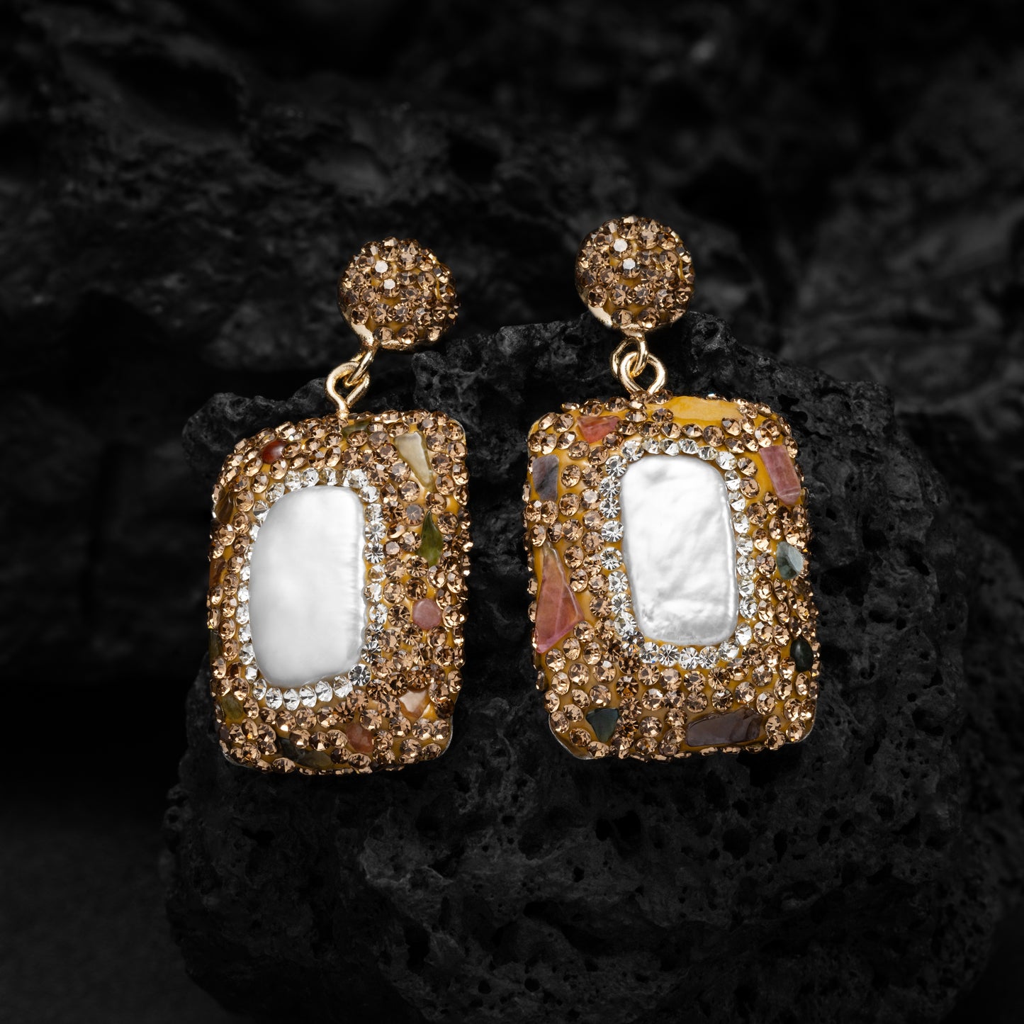 Pearl Zircon Earrings