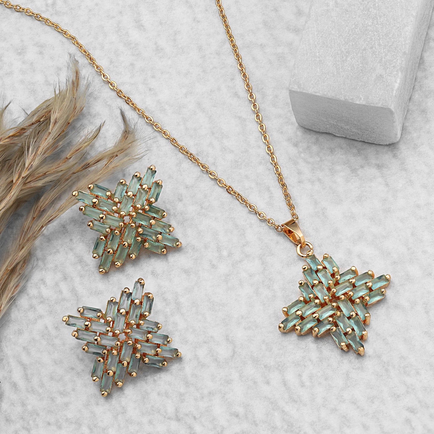 Premium Mint Crystal Jewelry Gift Set