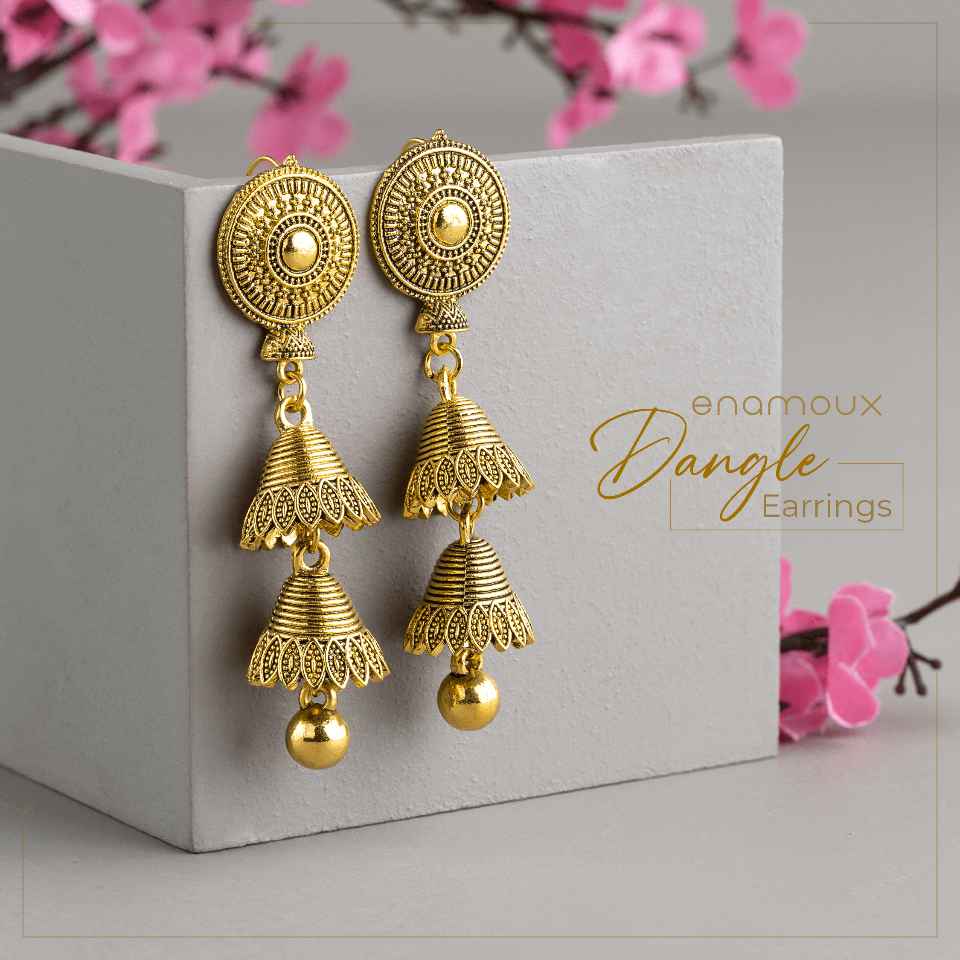 antique bell shaped dangle earrings