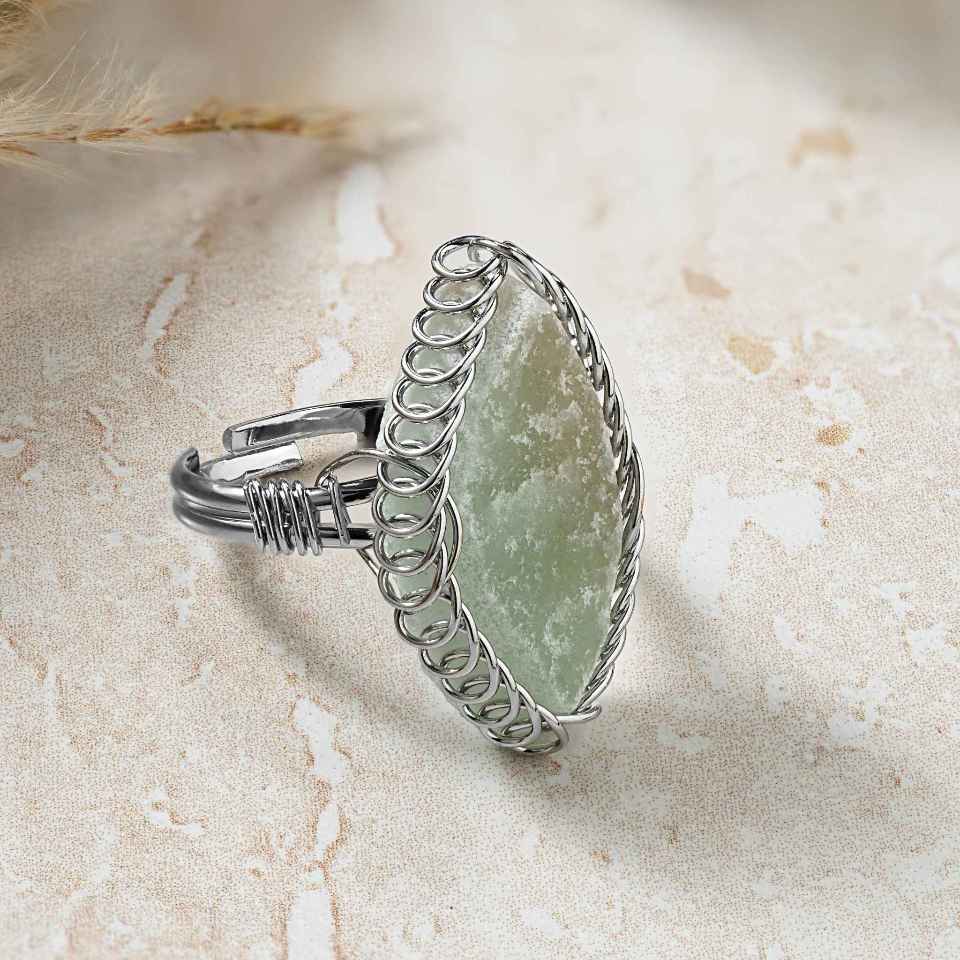 aventurine spiral stone ring
