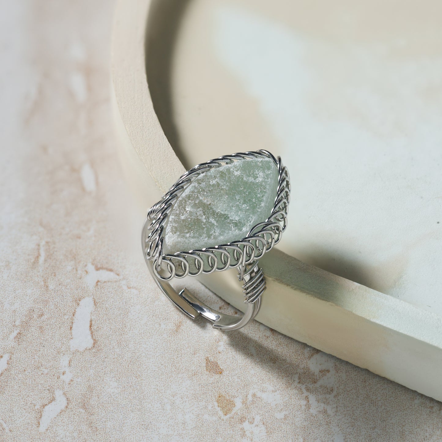 Aventurine - Spiral Stone Ring