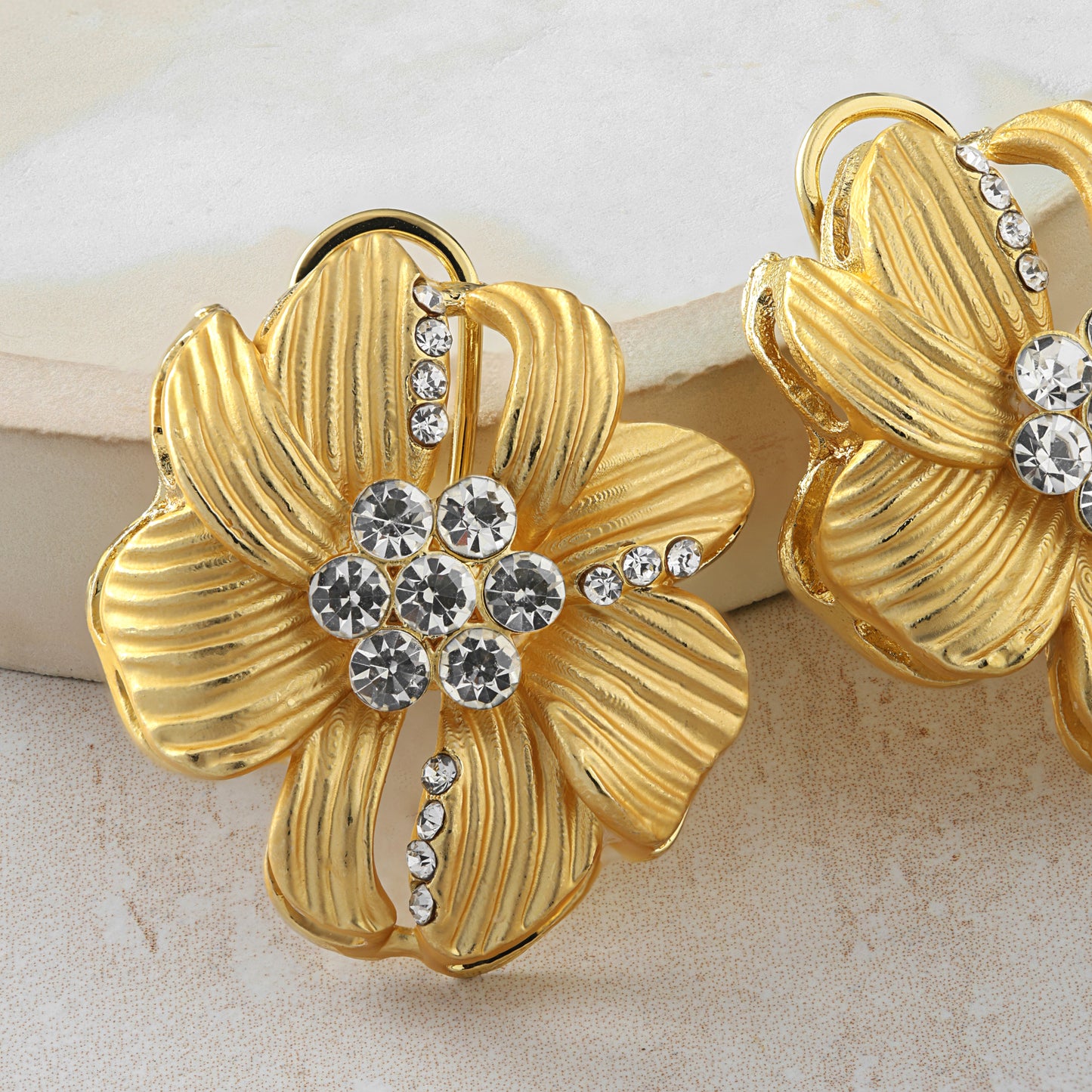 Cosmo Matte Gold Flower Earrings