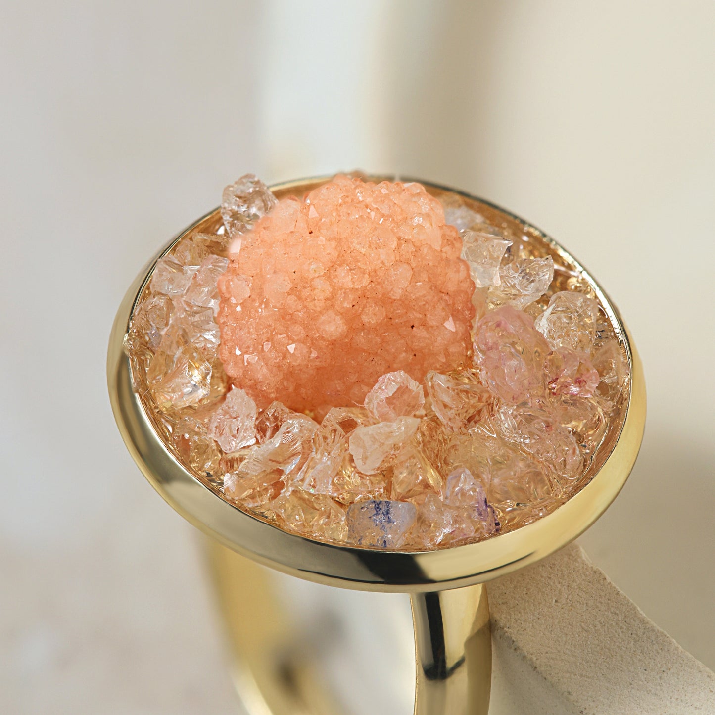 Druzy - Crushed Stone Ring orange