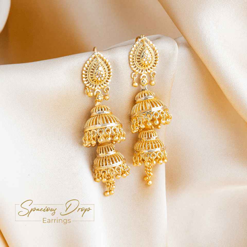gold layer jhumkas