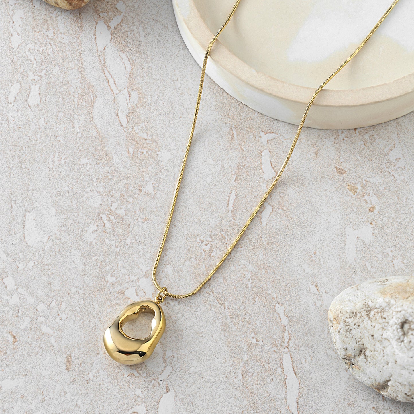 Hollow Gold Drop Pendant