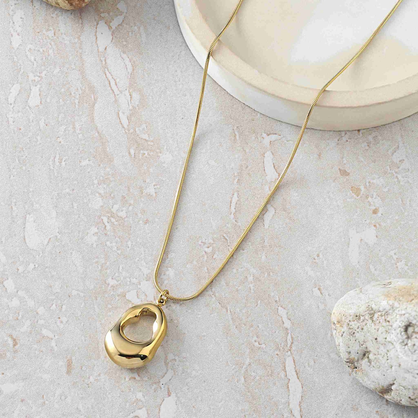 Hollow Gold Drop Pendant