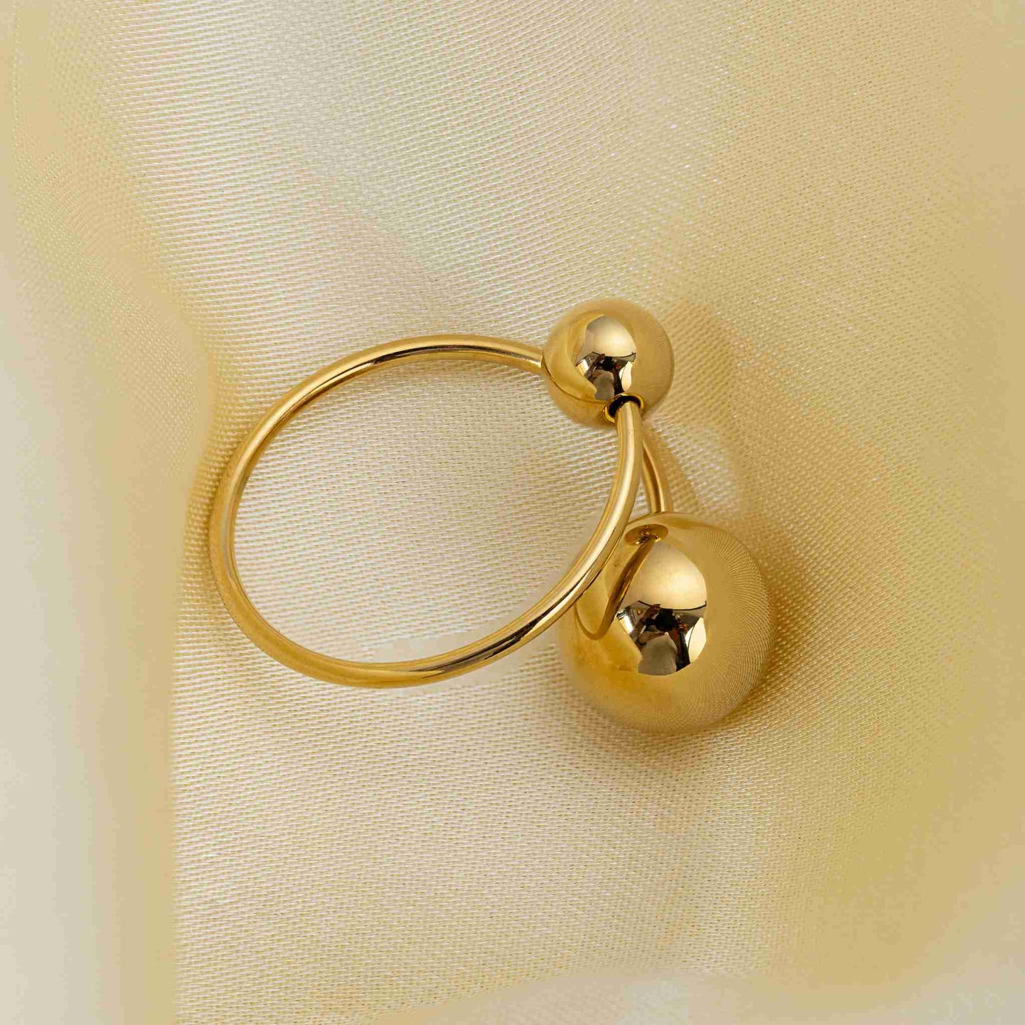 infinity ball gold adjustable ring for women