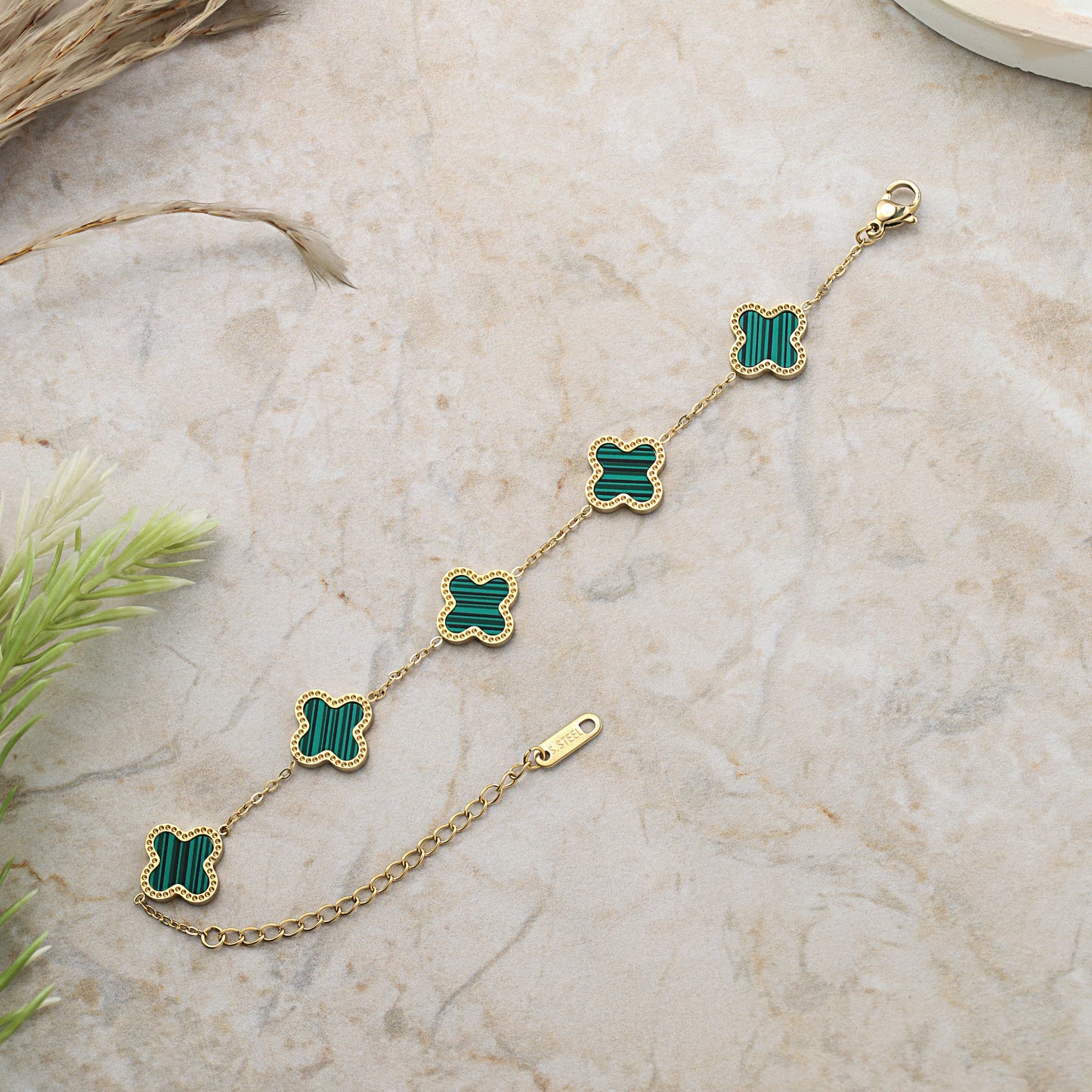 Malachite Charm Bracelet