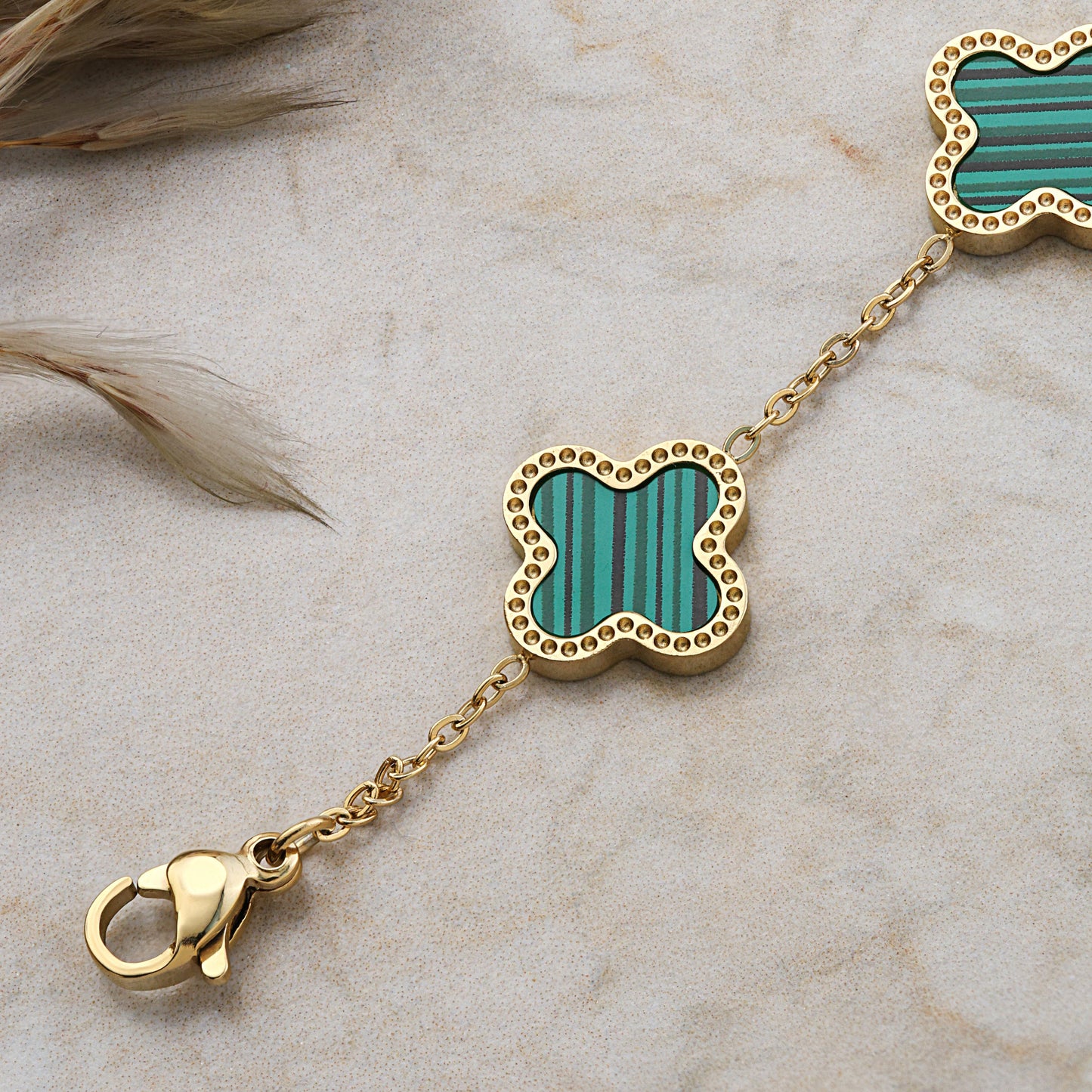 malachite charm bracelet