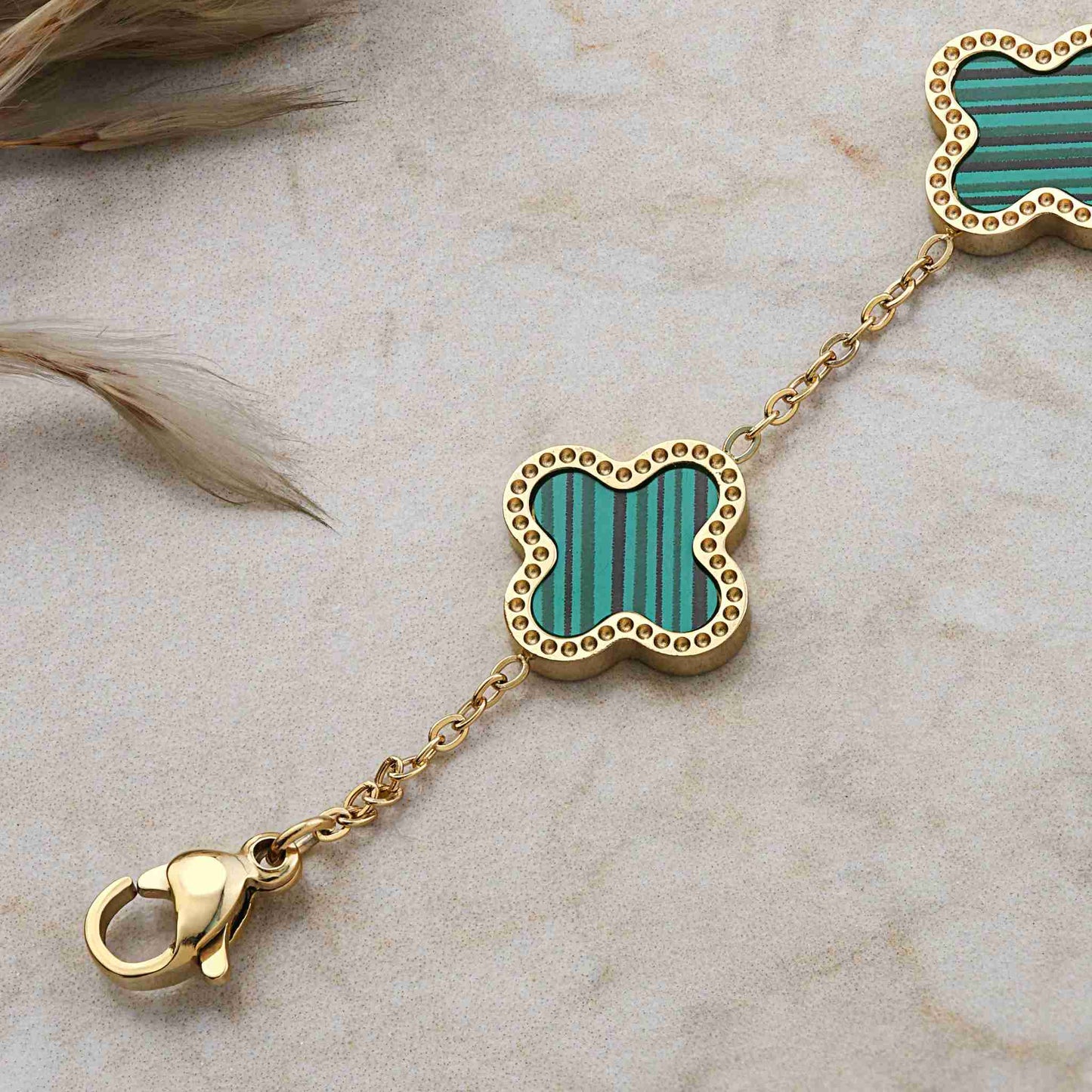 malachite charm bracelet