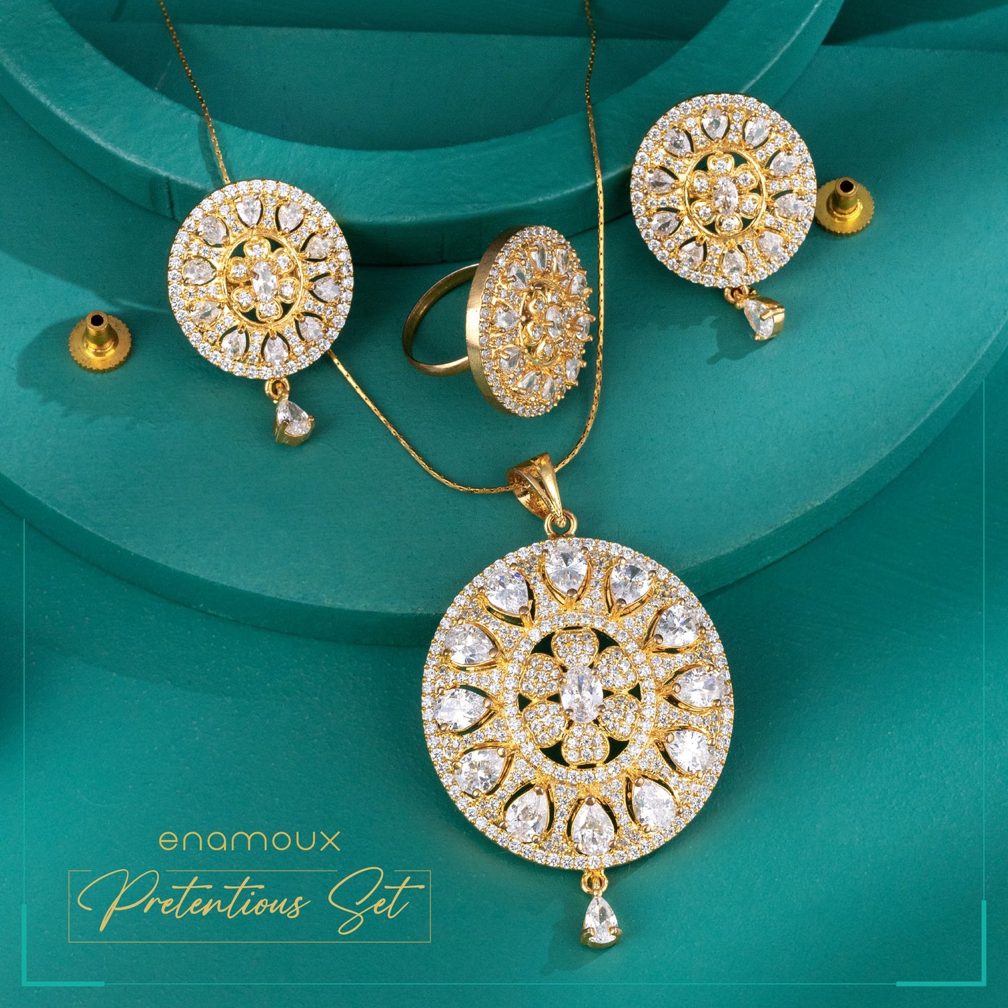 marquise pendant set