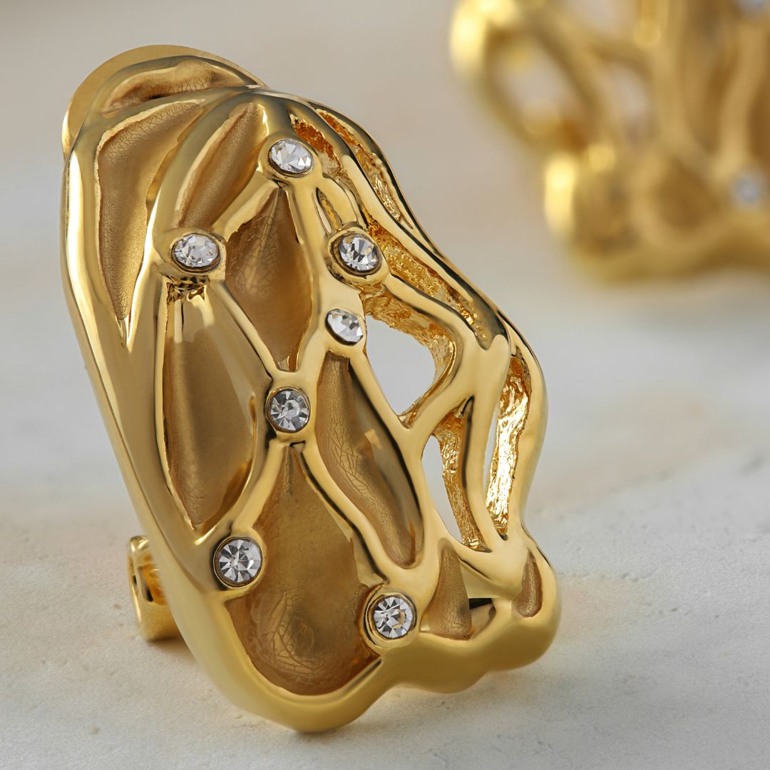 Mesh Gold Studs for women