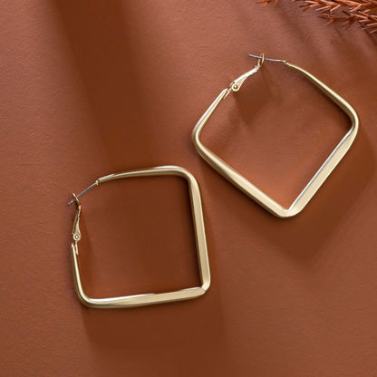 Bling Square Hoop Earrings - Enamoux