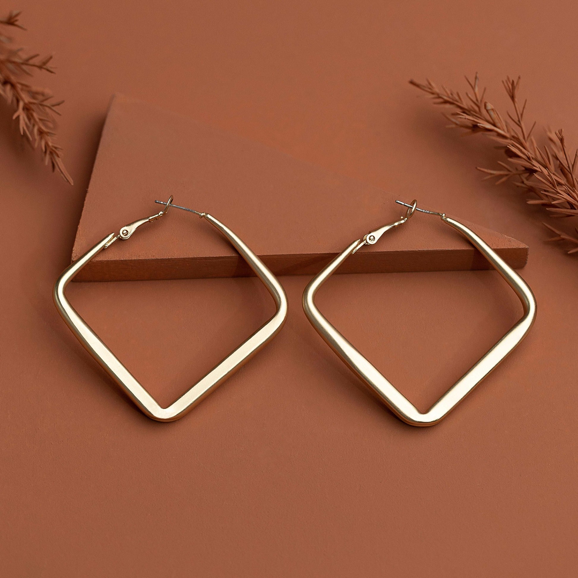 Bling Square Hoop Earrings - Enamoux