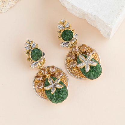 Nautical Star Crushed Stone Earrings - Enamoux