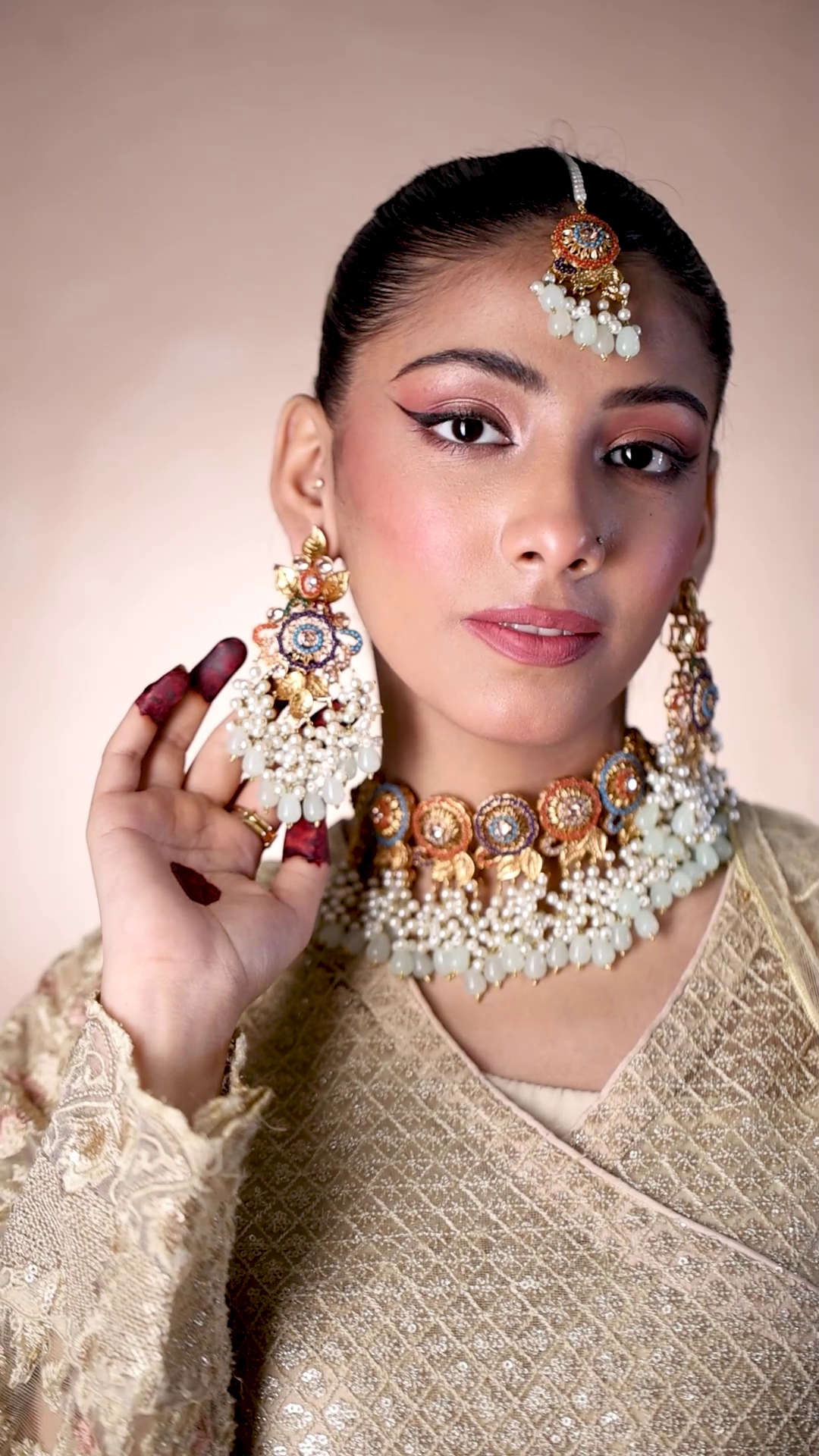 Jahanara - Navratan Polki Choker Set
