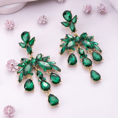 Malachite Long Drop Dangling Earrings