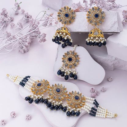 Mirha Bridal Choker Set - Black