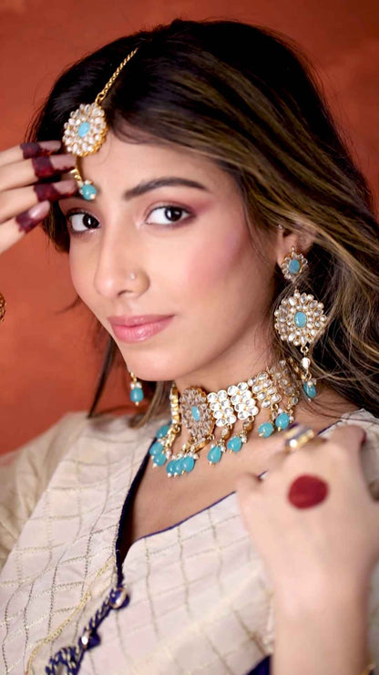 pariza kundan choker jewelry set