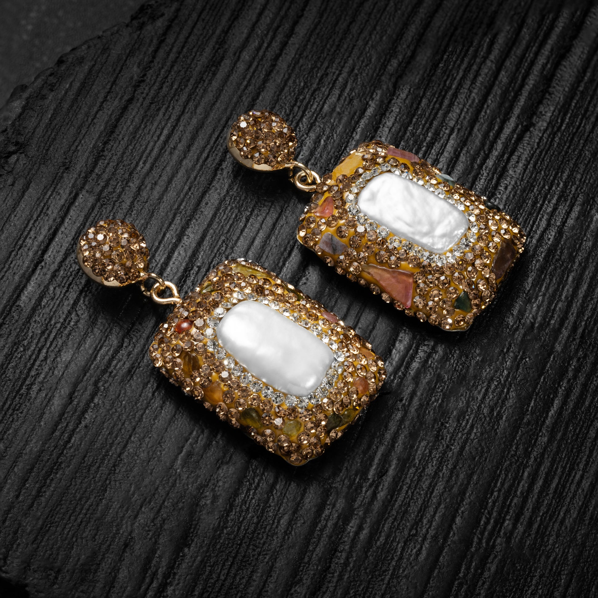 Pearl Zircon Earrings 