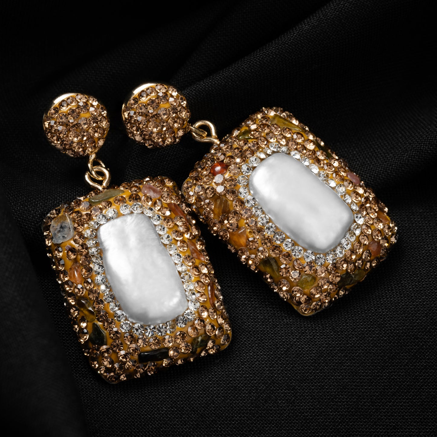 Pearl Zircon Earrings 