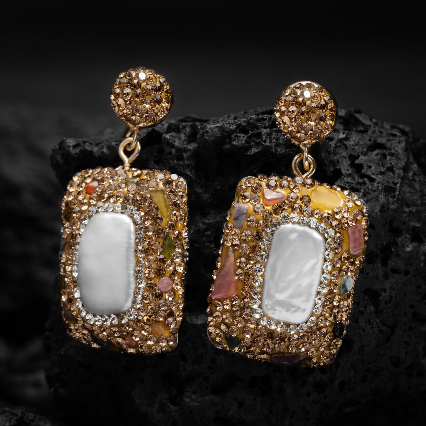Pearl Zircon Earrings 