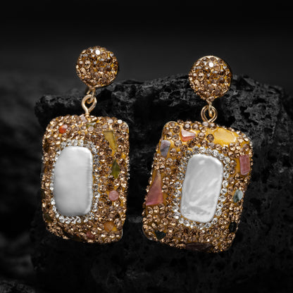 Pearl Zircon Earrings 