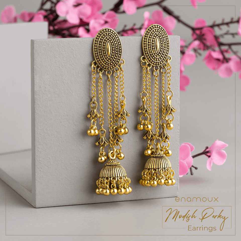 antique tassel flower dangle earrings