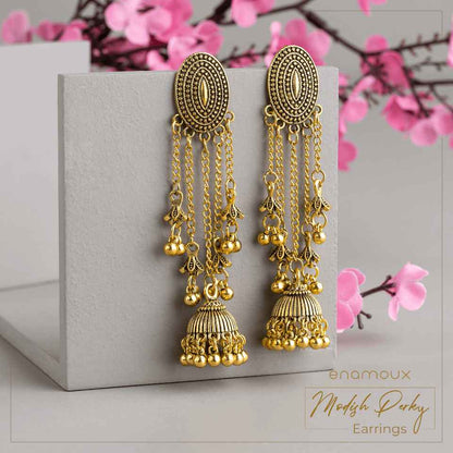 antique tassel flower dangle earrings