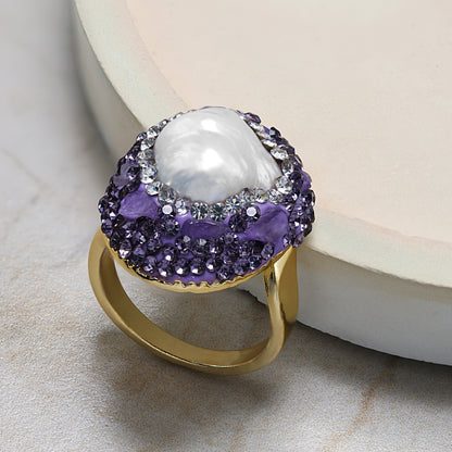 baroque pearl adjustable ring