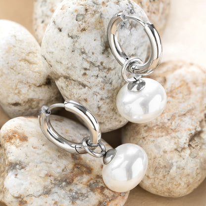 baroque pearl earrings silver