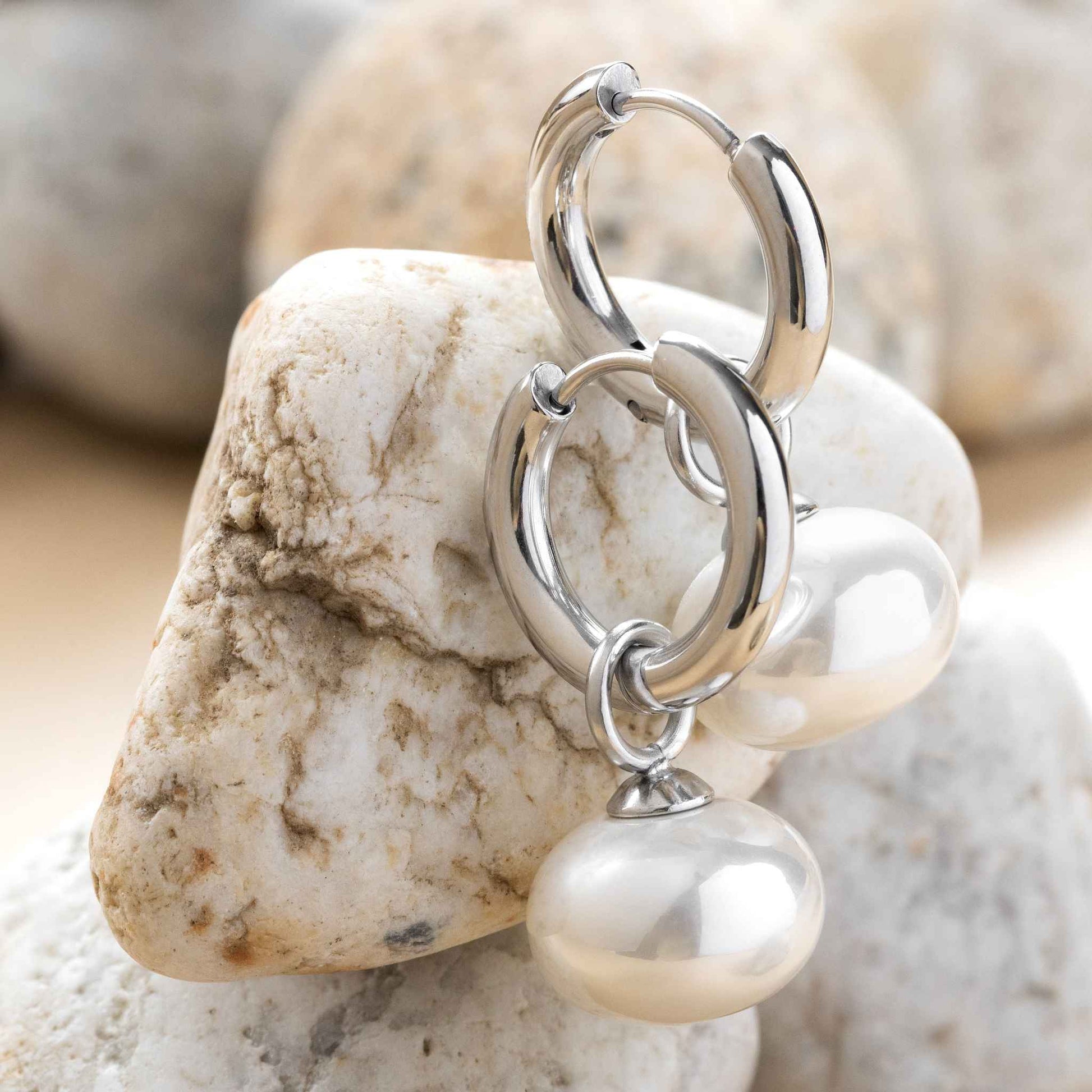 baroque pearl silver earrings