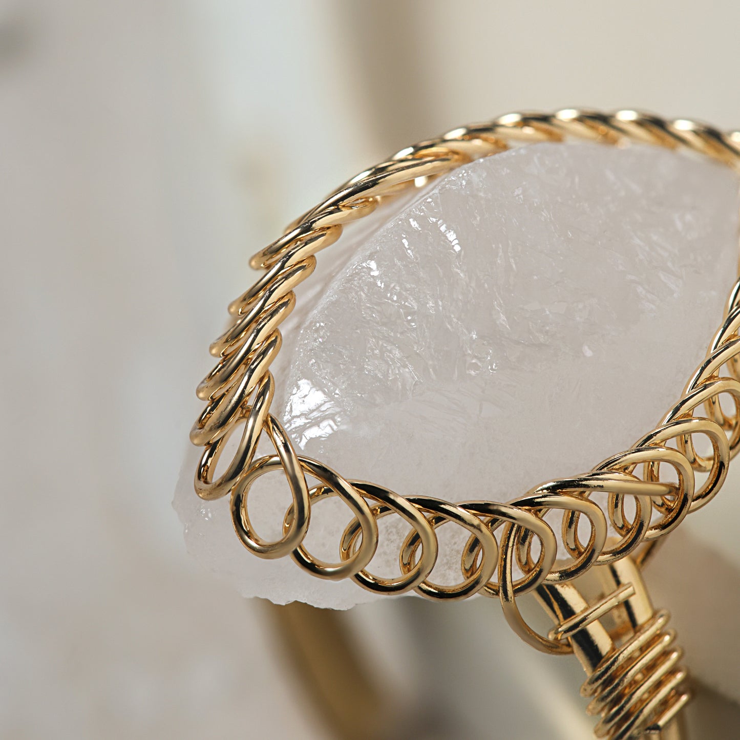 Clear Quartz - Spiral Stone Ring