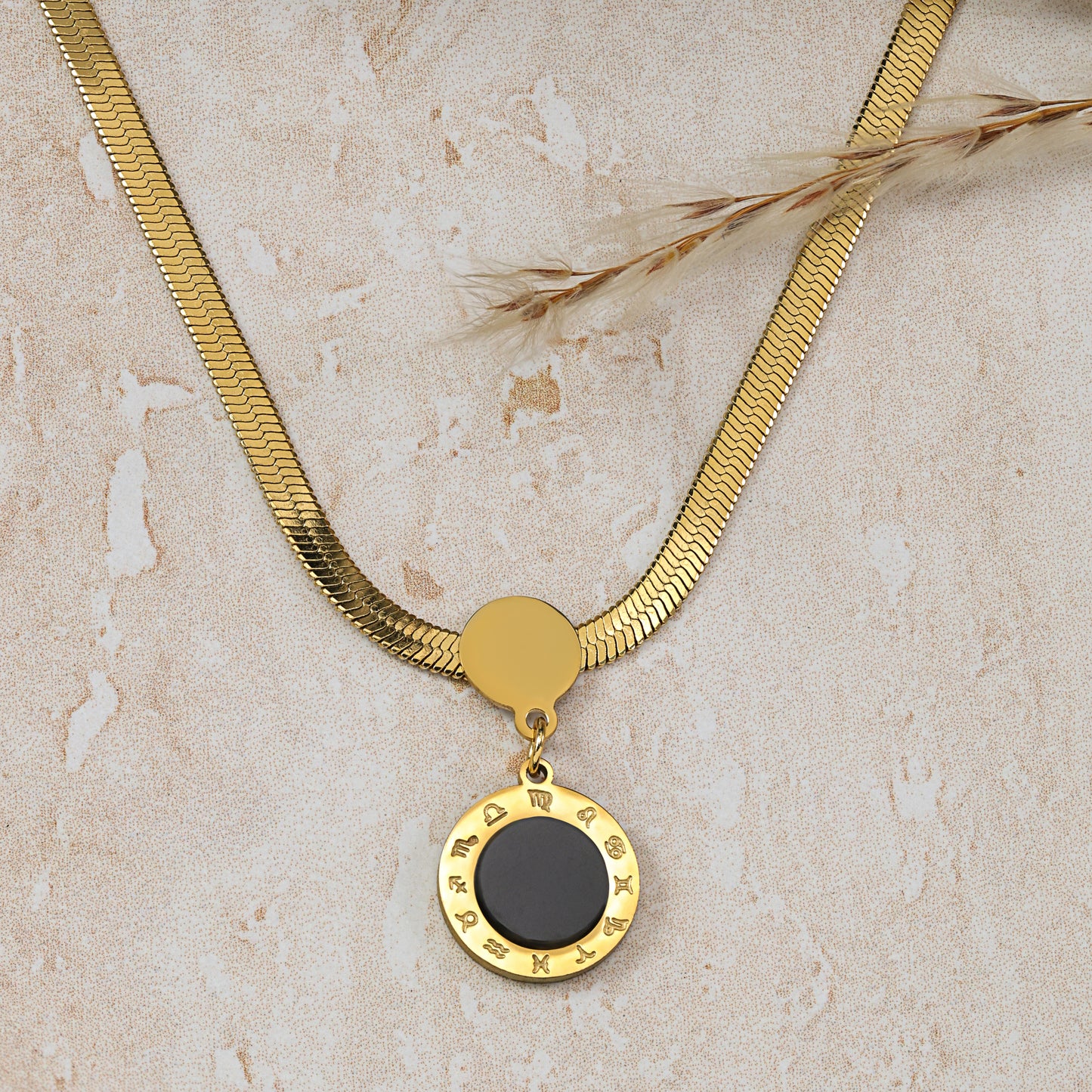 gold snake chain pendant necklace women