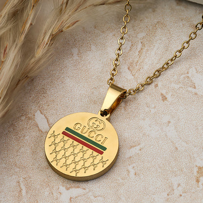 Gucci Gold Logo Pendant Necklace