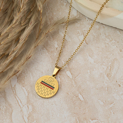 Gucci Gold Logo Pendant Necklace
