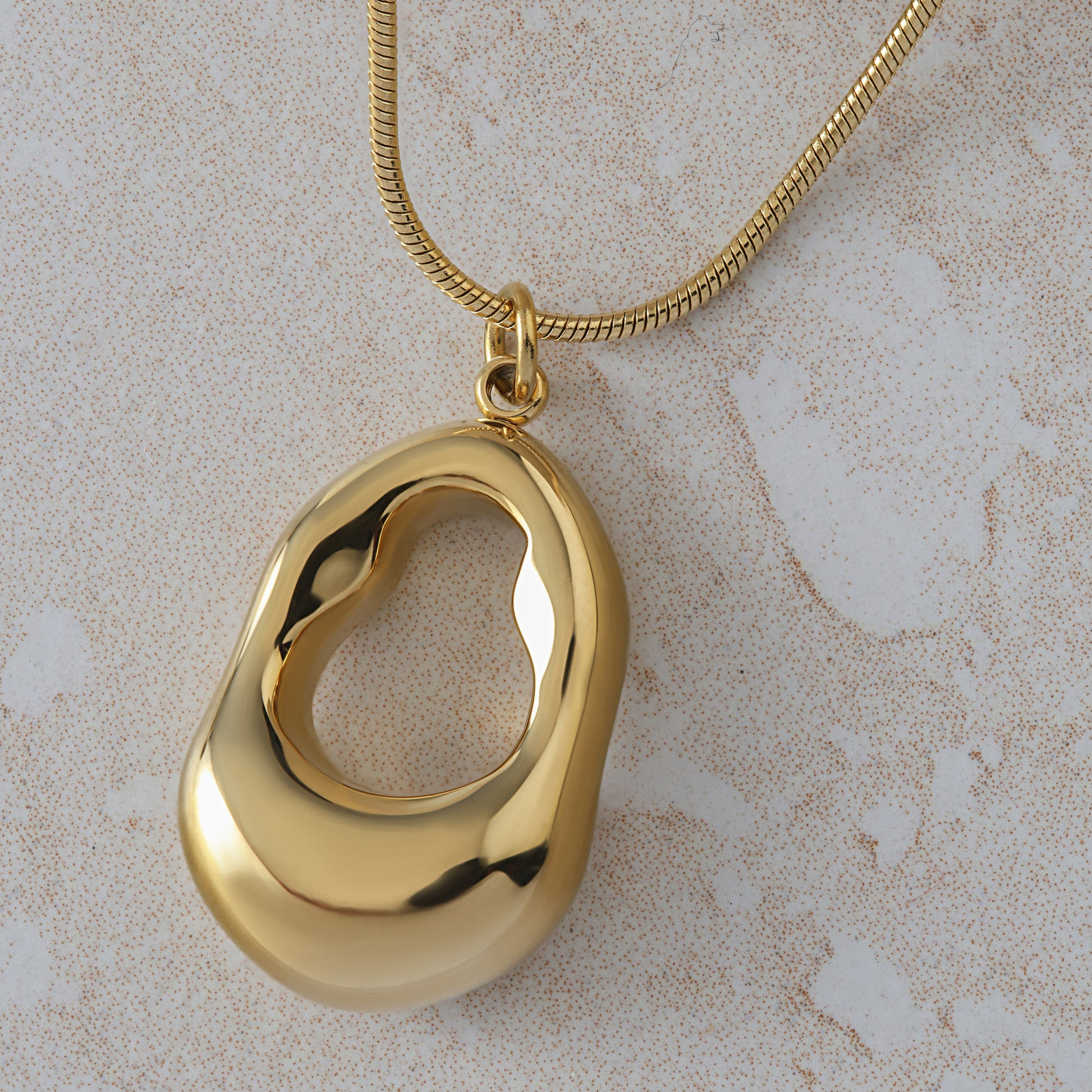 Hollow Gold Drop Pendant