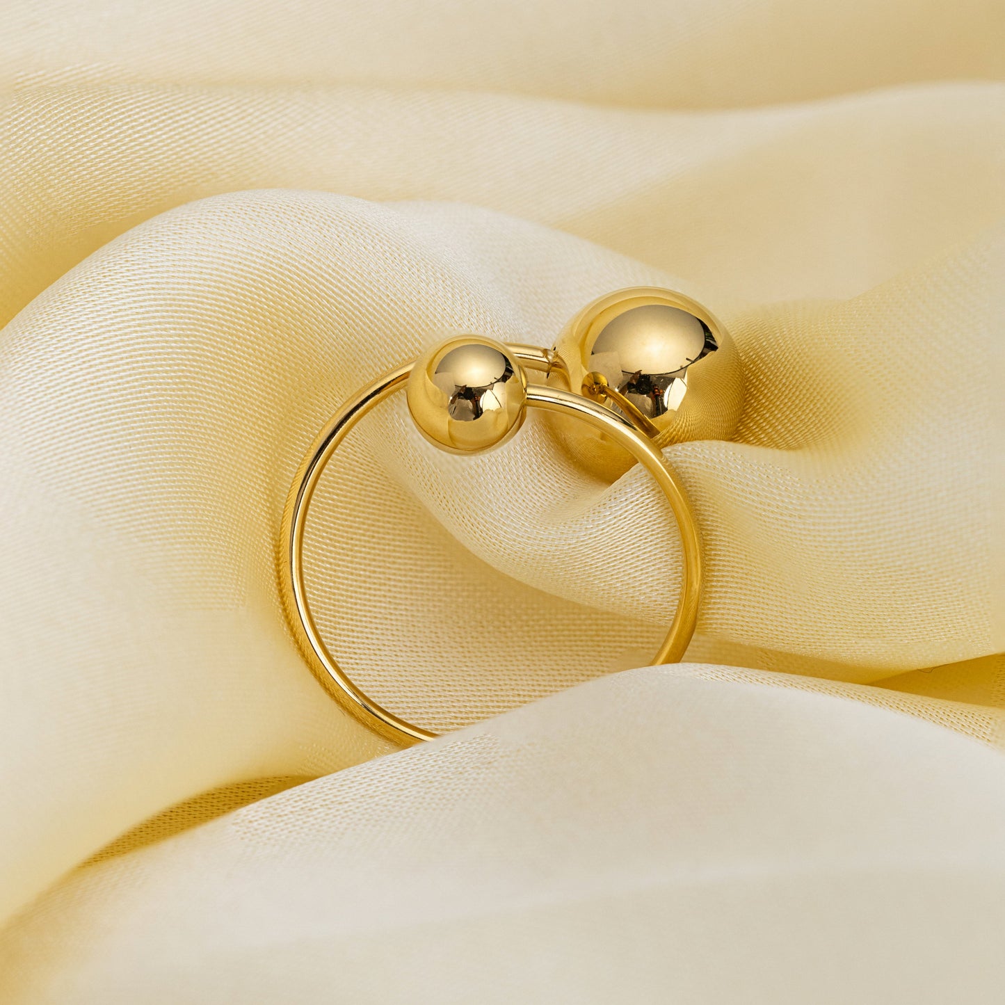 infinity ball gold adjustable ring