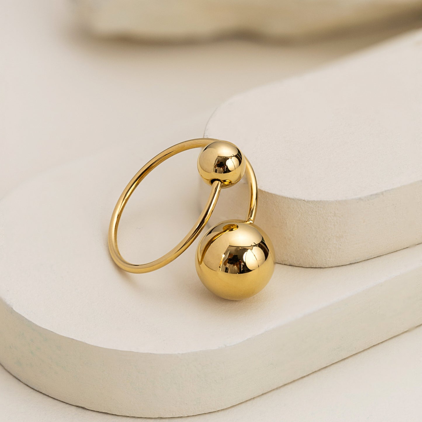 infinity ball gold adjustable ring women