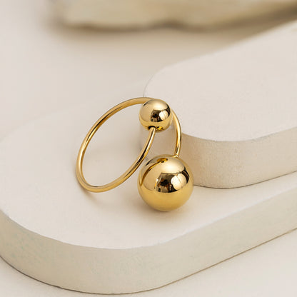 infinity ball gold adjustable ring women