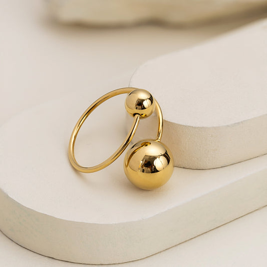 infinity ball gold adjustable ring women