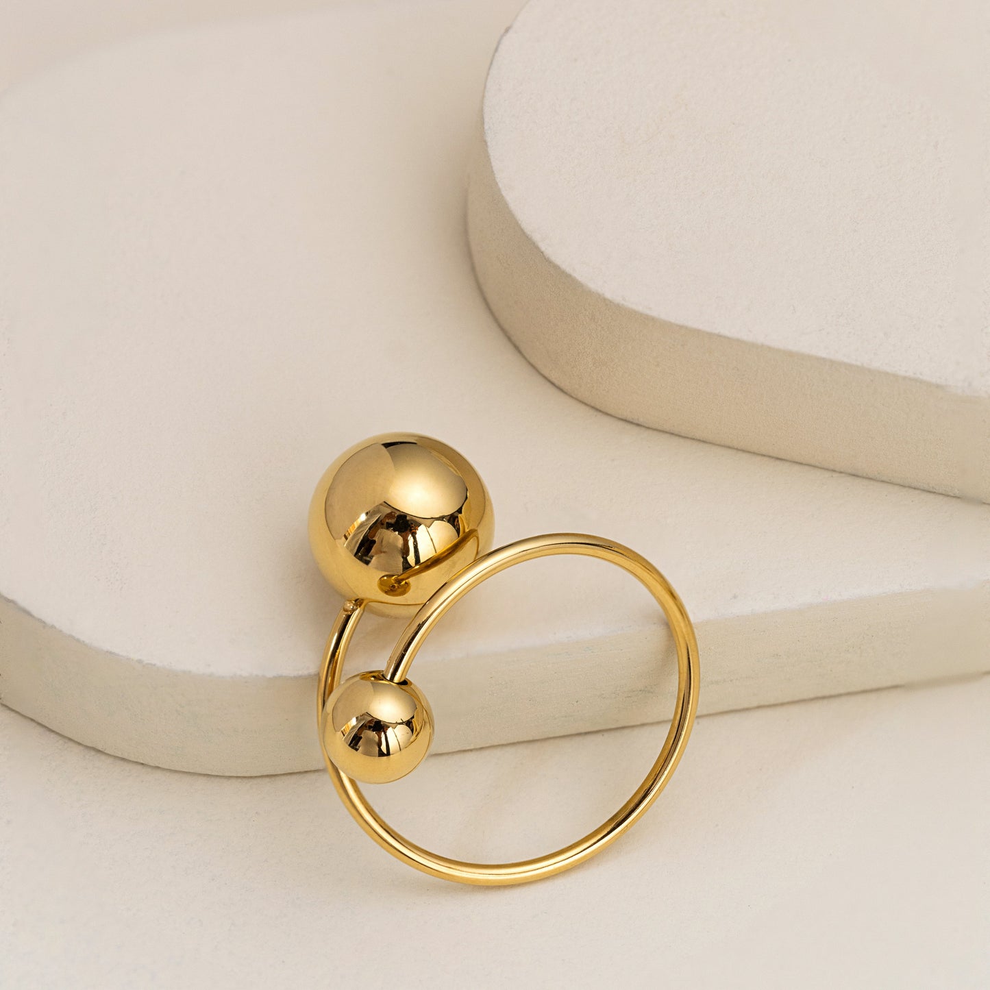 infinity ball gold adjustable ring for women