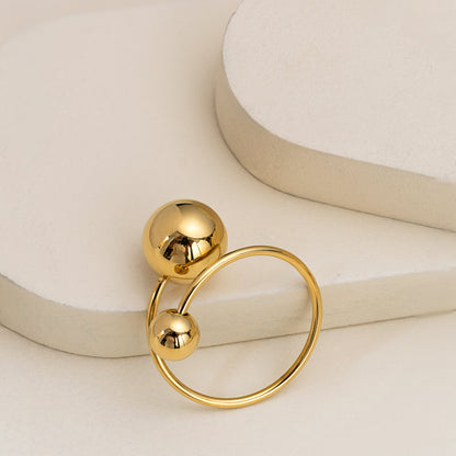 infinity ball gold adjustable ring for women