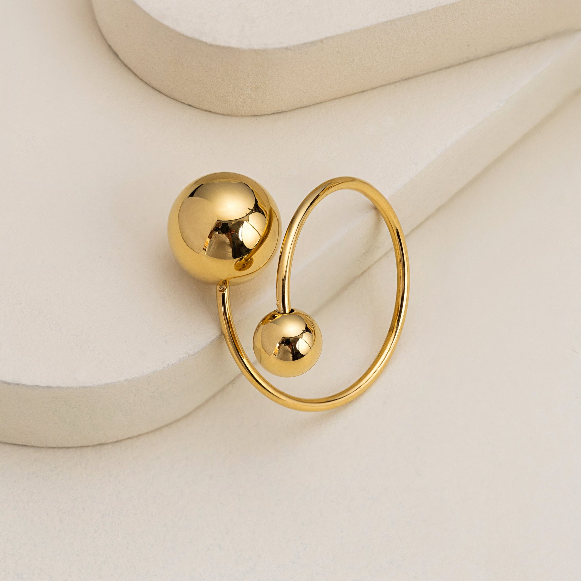 infinity ball gold adjustable ring women