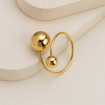 infinity ball gold adjustable ring women